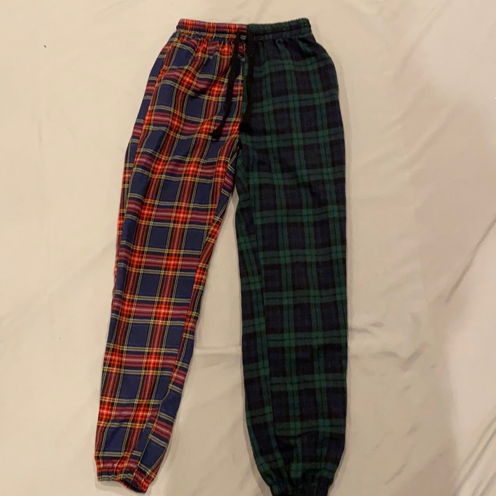 SHEIN Green Blue and Red Pajama Bottoms